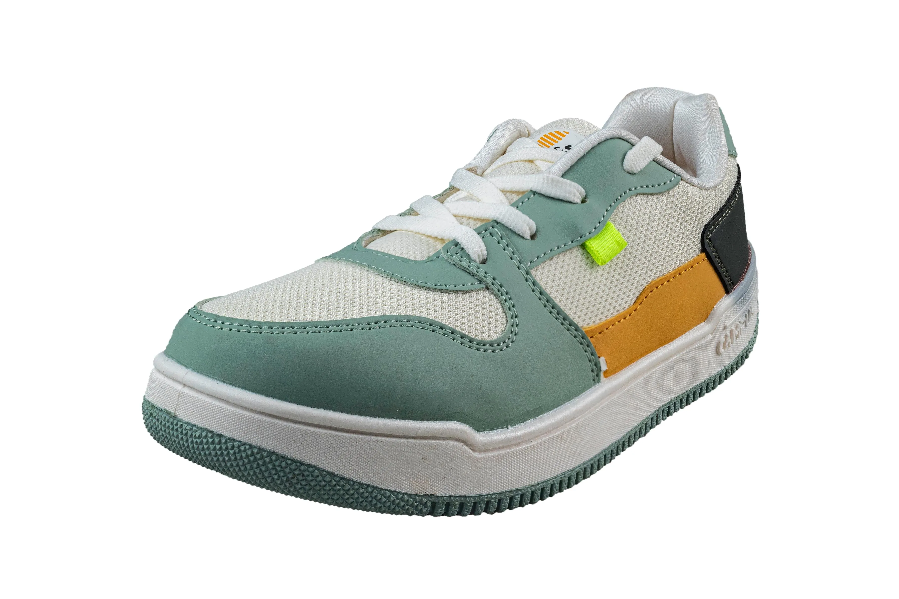 Campus Boys Off White / Pastel Green Sports Shoe