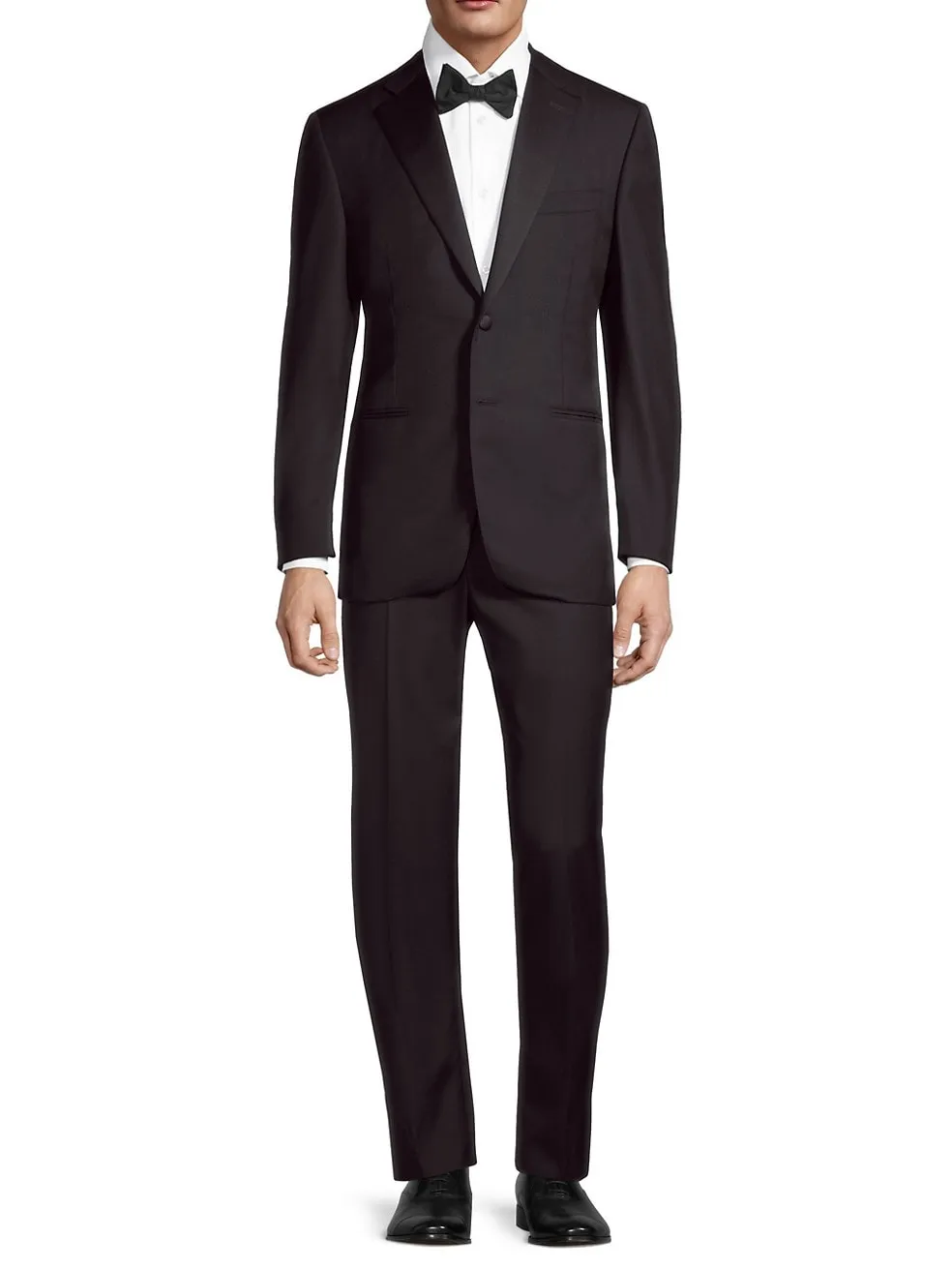 CANALI - Black *CLOSET STAPLE* Notch Lapel Tuxedo Suit - 50L (60L EU)