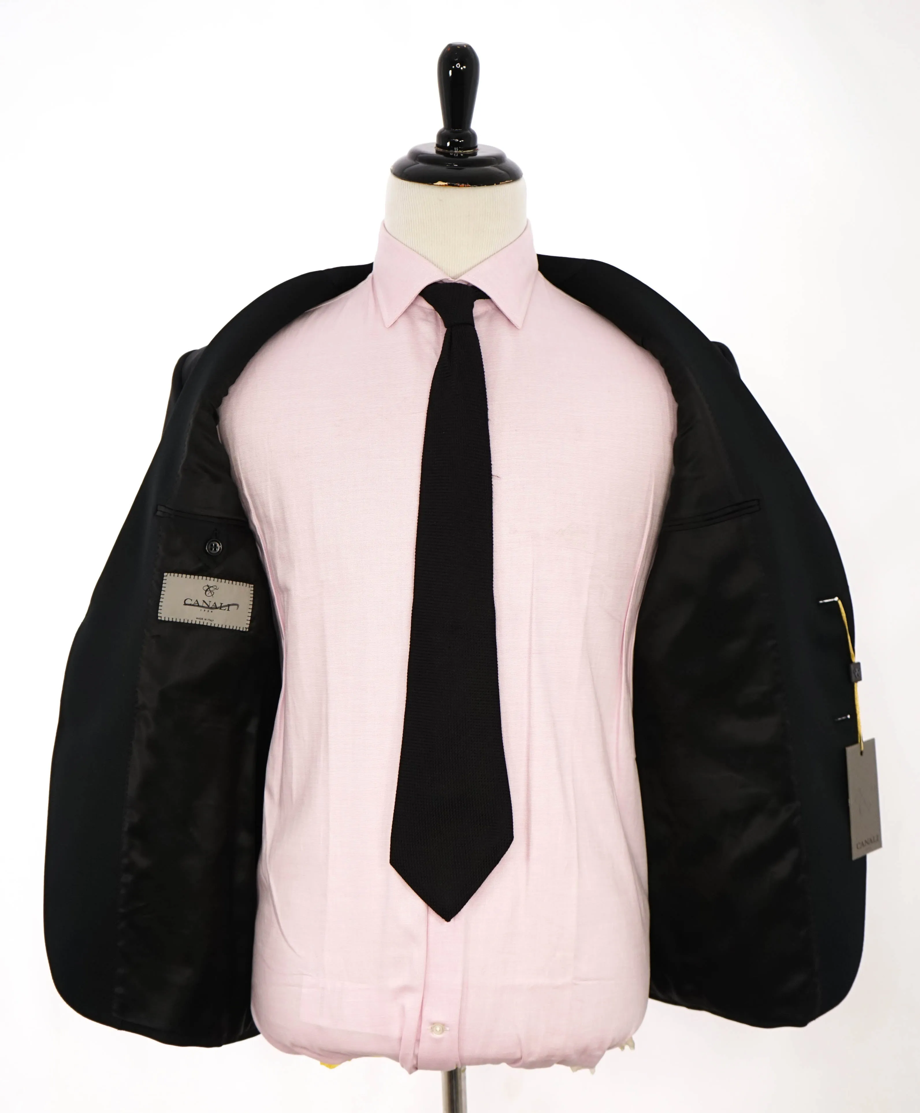 CANALI - Black *CLOSET STAPLE* Notch Lapel Tuxedo Suit - 50L (60L EU)