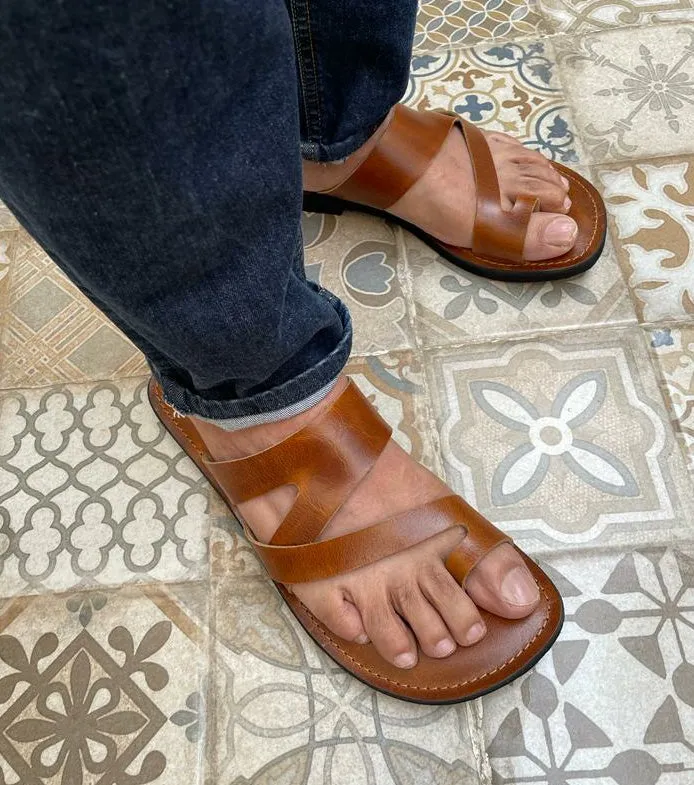 Carlos Antique Tan Leather Men's Sandals