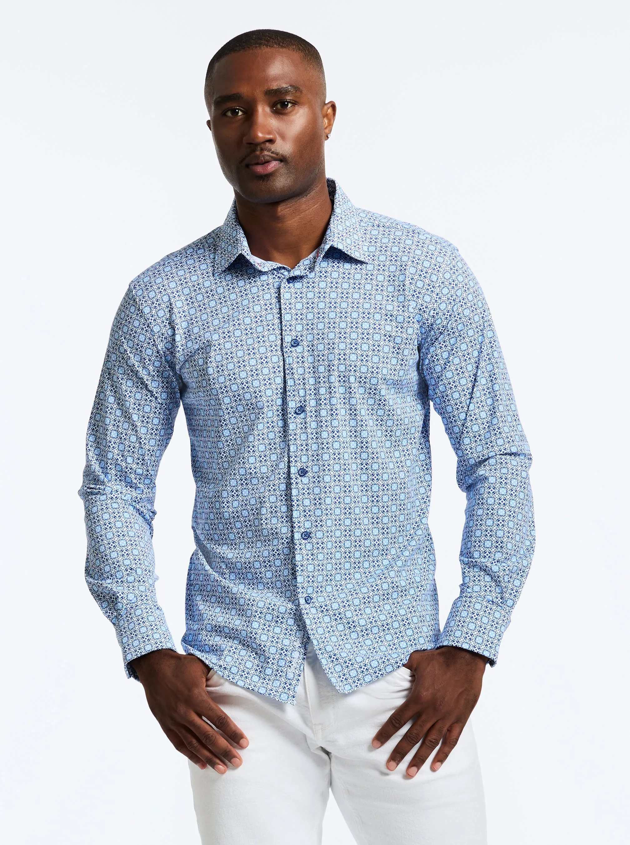 CASPIAN LONG SLEEVE BUTTON DOWN SHIRT