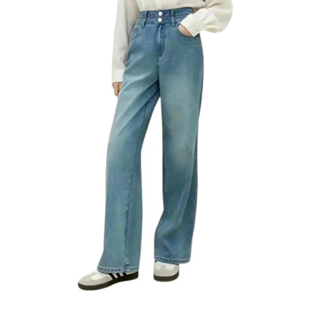 Casual distressed wide fit jeans for ladies