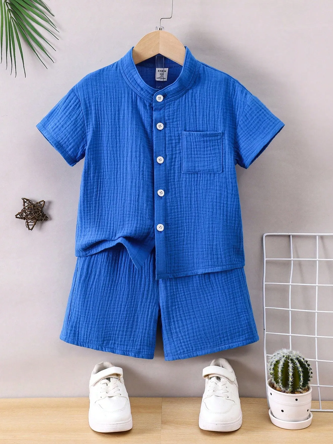 Casual short sets for men| Boy White Monochrome Vacation Casual Set
