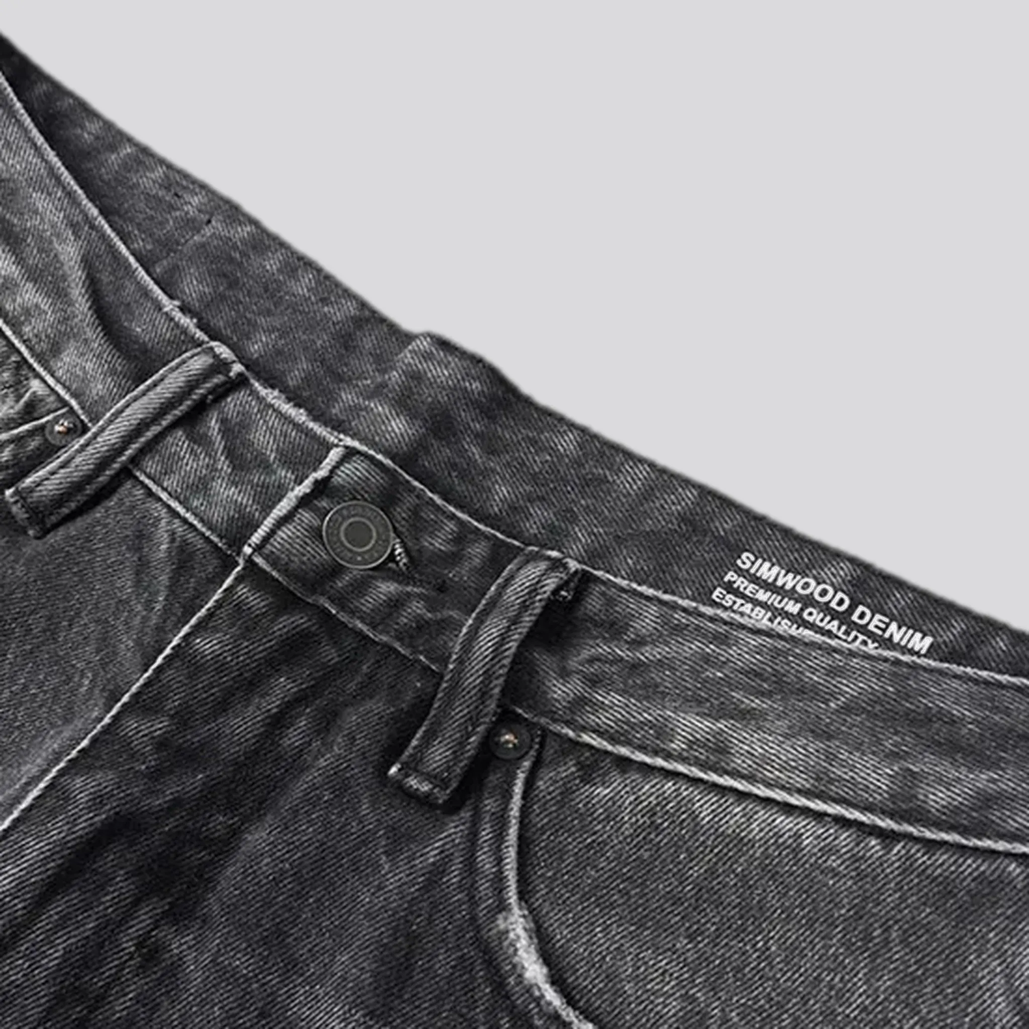 Casual straight stonewashed men's jeans