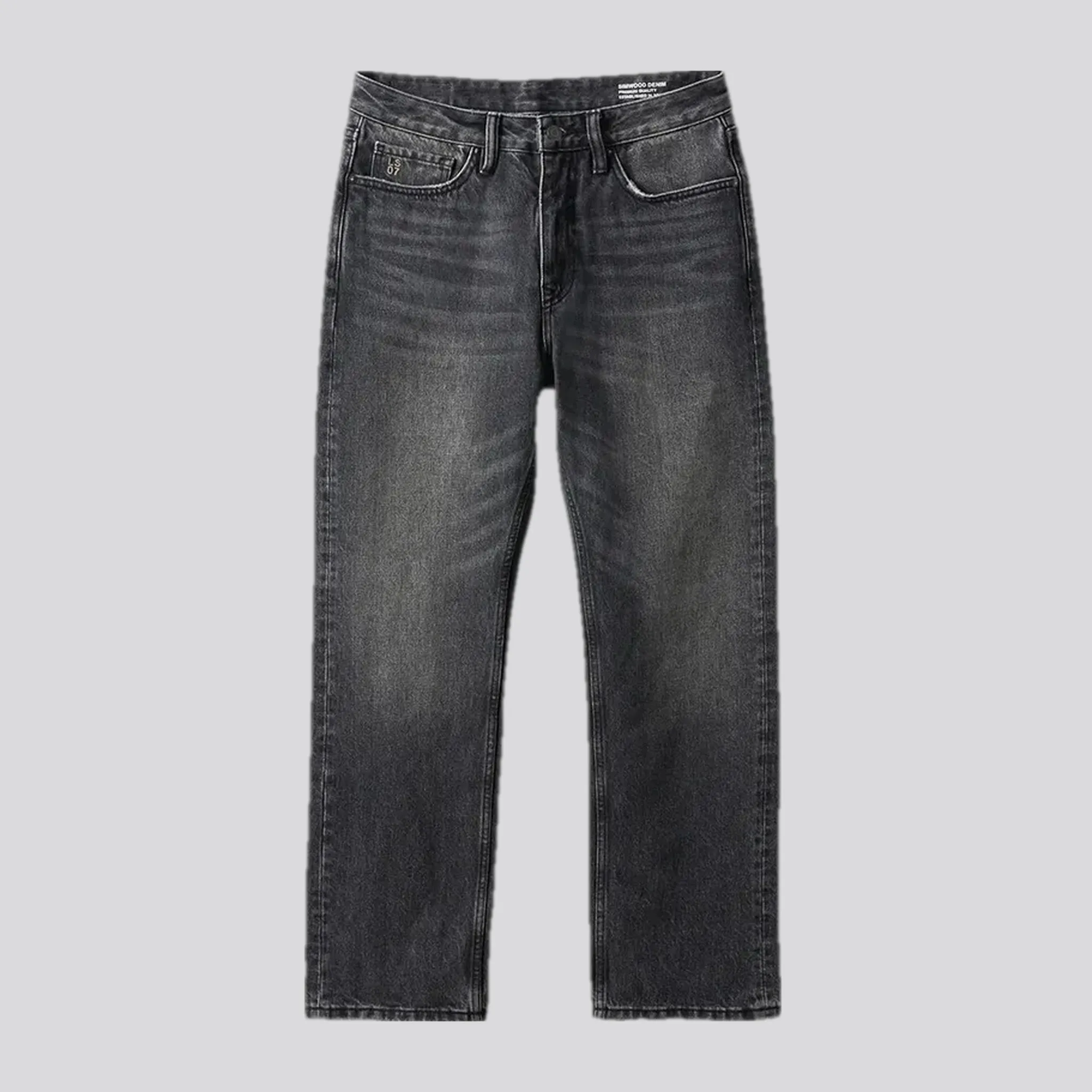 Casual straight stonewashed men's jeans
