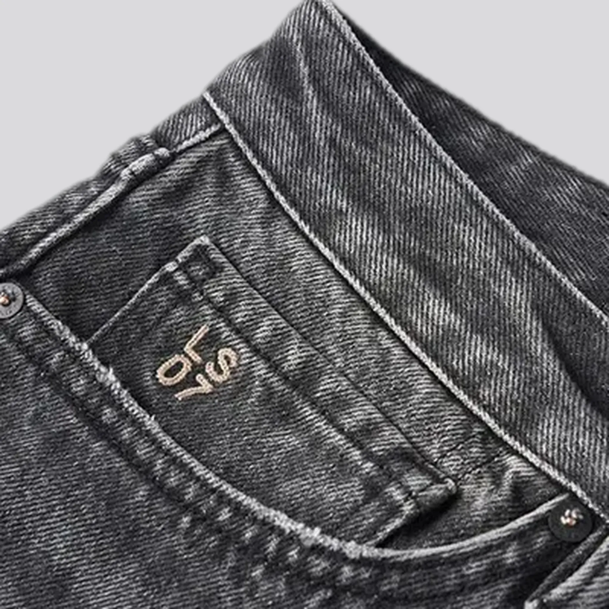 Casual straight stonewashed men's jeans