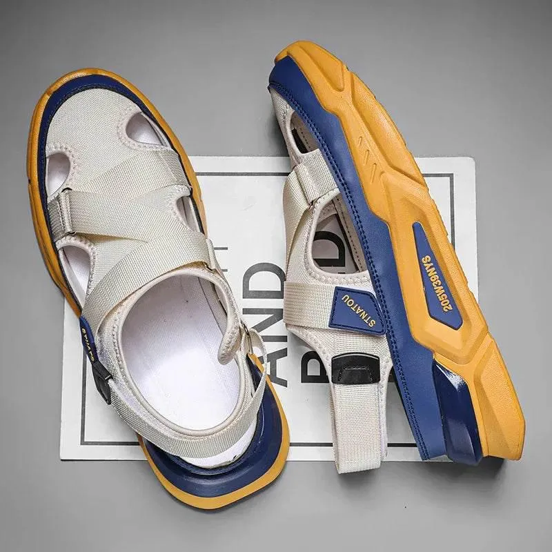 Casual Summer Leather Sandals - Non-Slip Outdoor Comfort