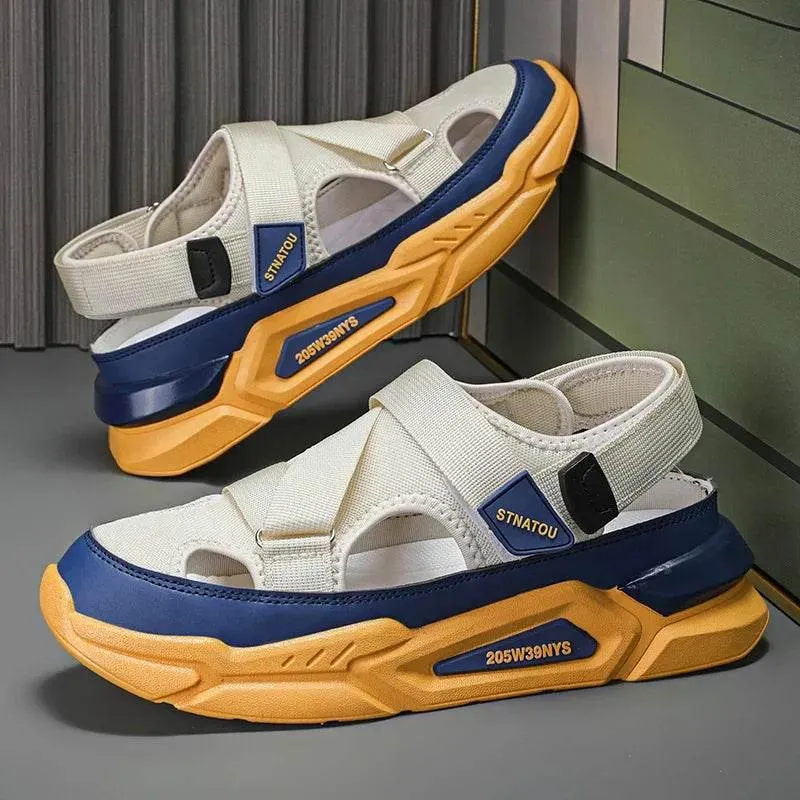 Casual Summer Leather Sandals - Non-Slip Outdoor Comfort