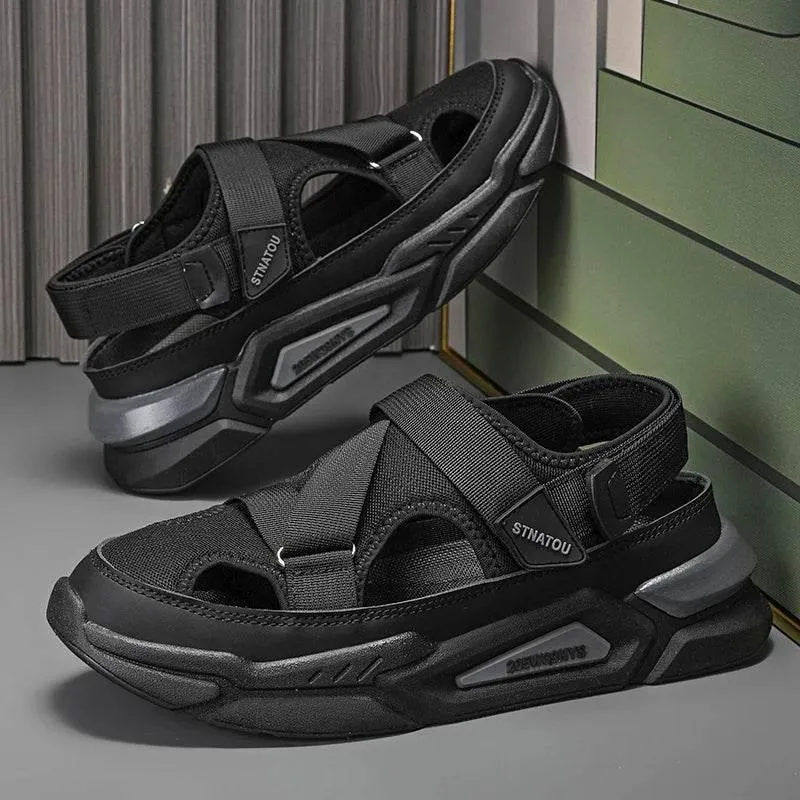 Casual Summer Leather Sandals - Non-Slip Outdoor Comfort