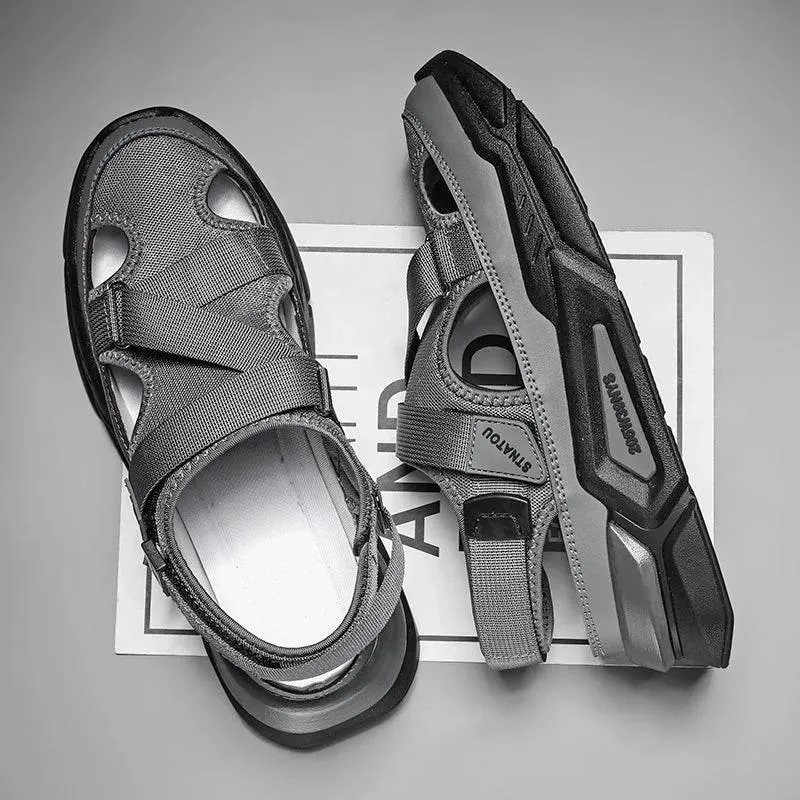 Casual Summer Leather Sandals - Non-Slip Outdoor Comfort