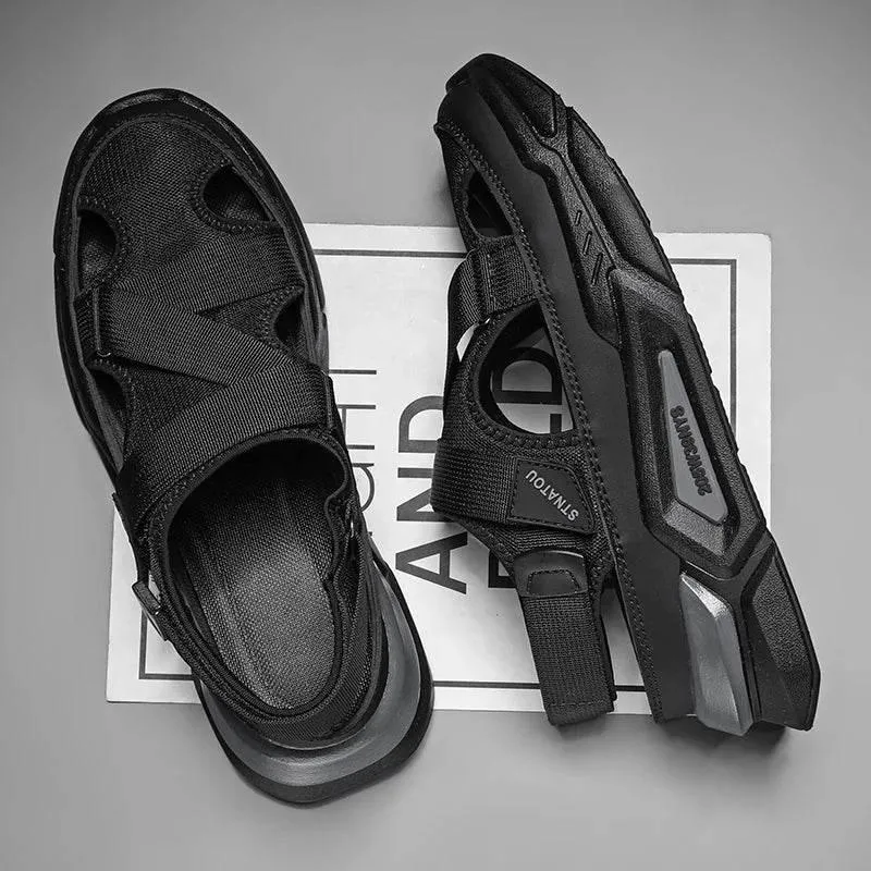 Casual Summer Leather Sandals - Non-Slip Outdoor Comfort