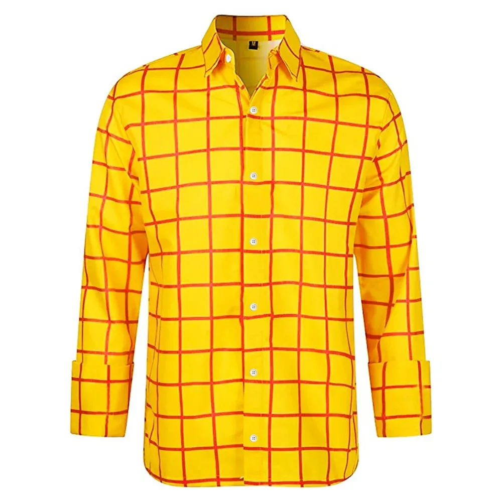 CheckeredMeister Herren 3D Druck Langarmhemd für Freizeit und Urlaub