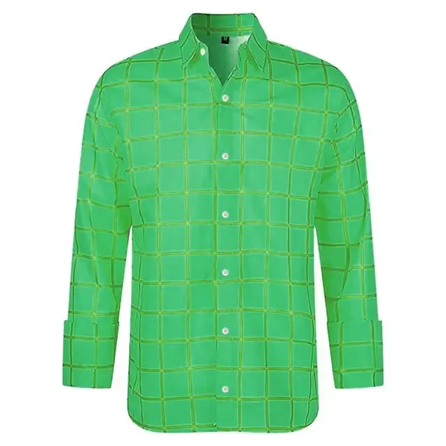 CheckeredMeister Herren 3D Druck Langarmhemd für Freizeit und Urlaub