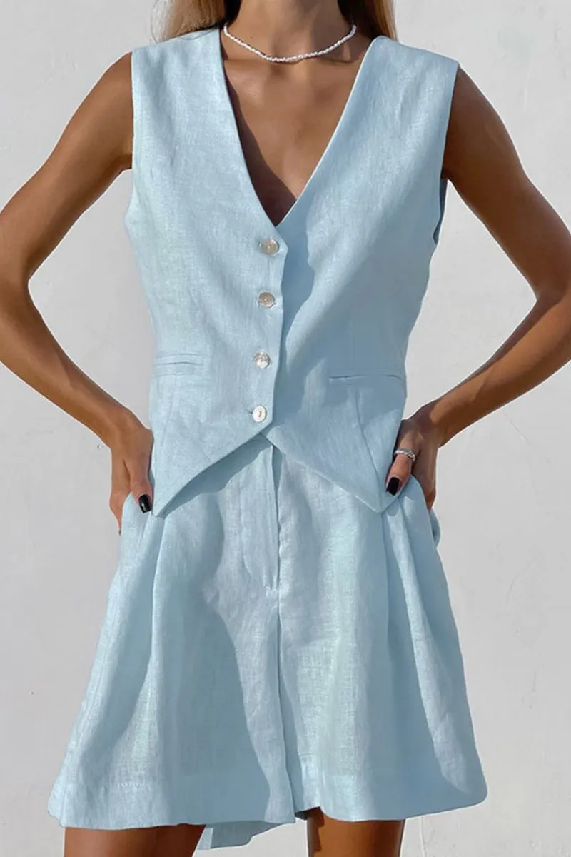 Chic Two-Piece Vest & Shorts Set