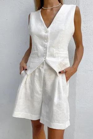 Chic Two-Piece Vest & Shorts Set
