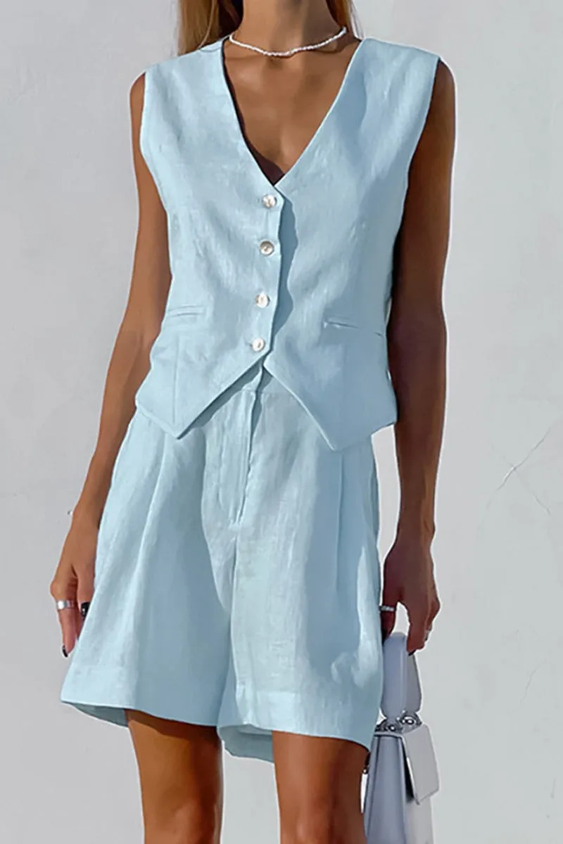 Chic Two-Piece Vest & Shorts Set