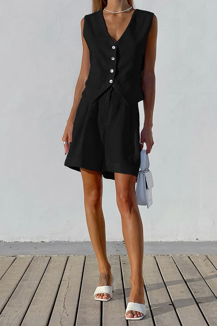 Chic Two-Piece Vest & Shorts Set