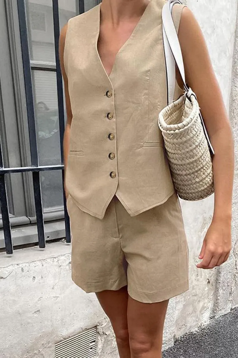 Chic Two-Piece Vest & Shorts Set