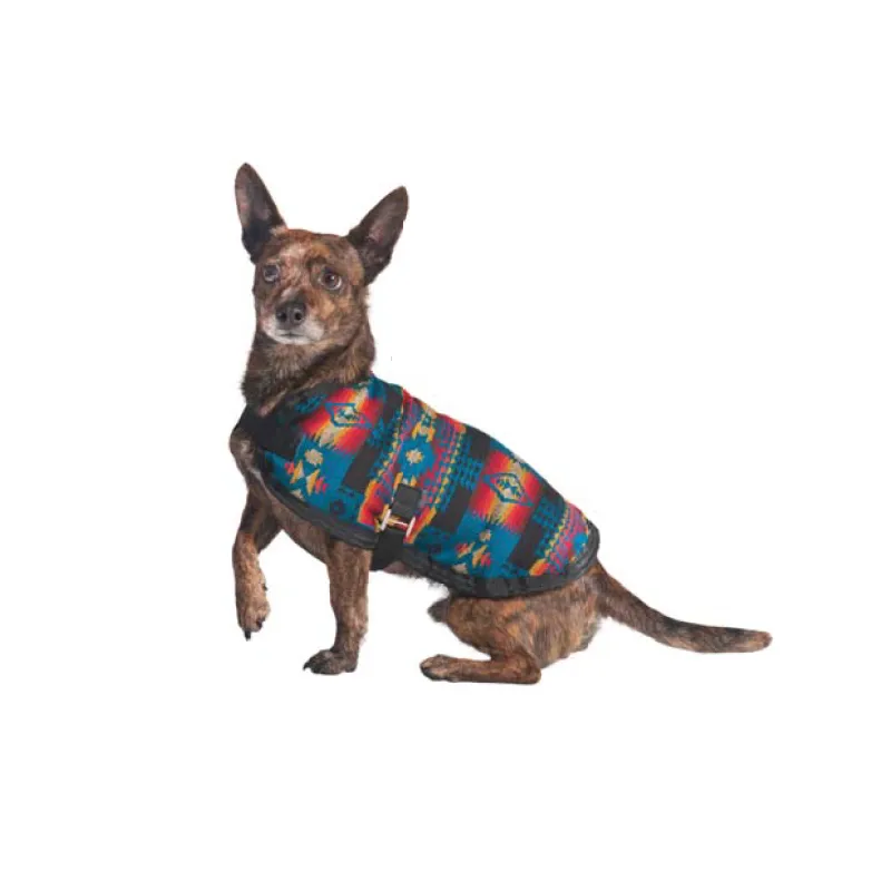 Chilly Dog Dog Blanket Coat Turquoise Southwest