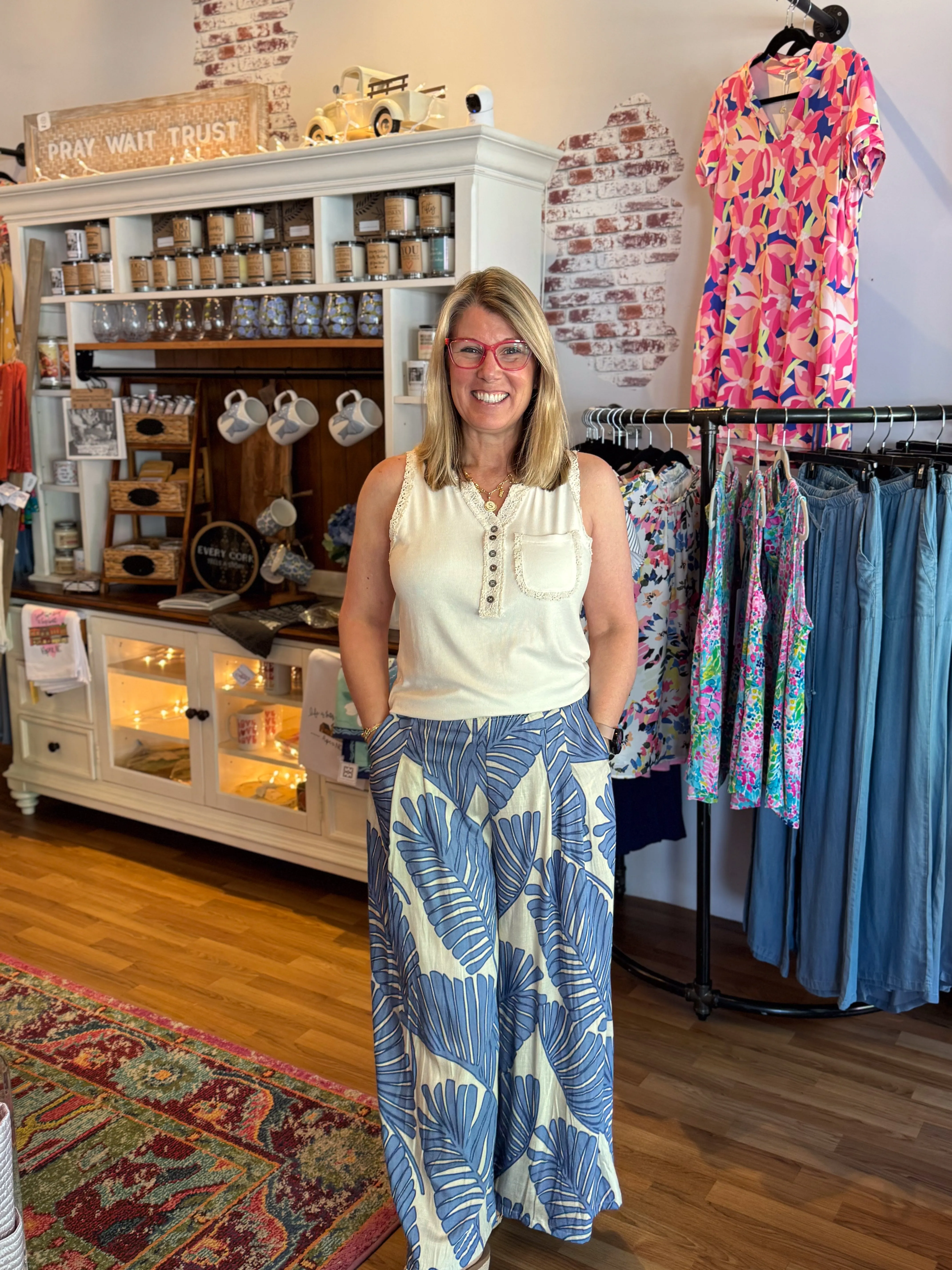 Christina Printed Wide Pull On Pants