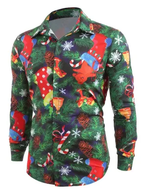 Christmas Theme Print Hidden Button