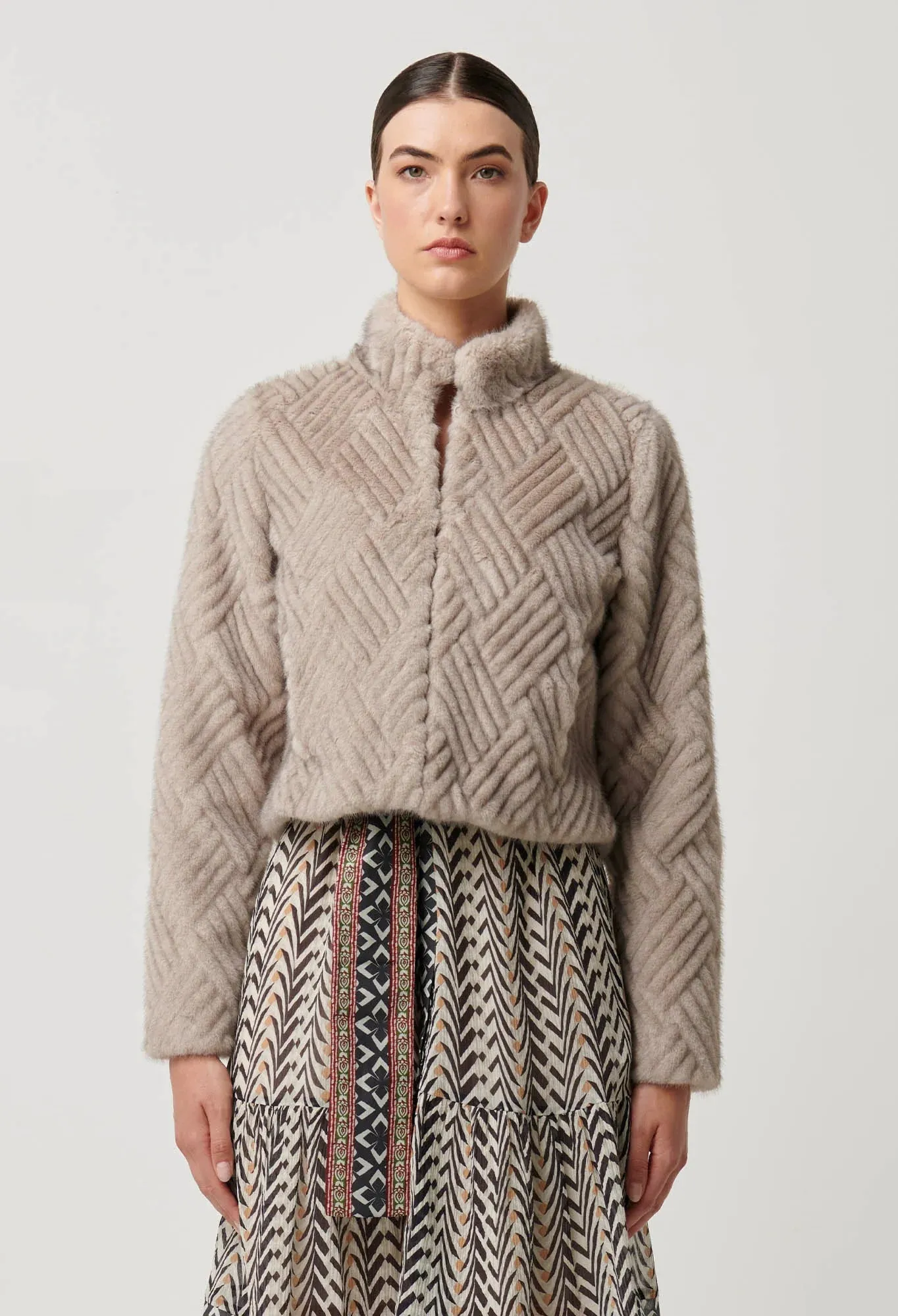 Clover Faux Fur Cropped Jacket