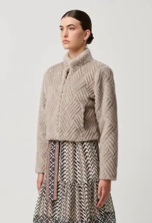 Clover Faux Fur Cropped Jacket
