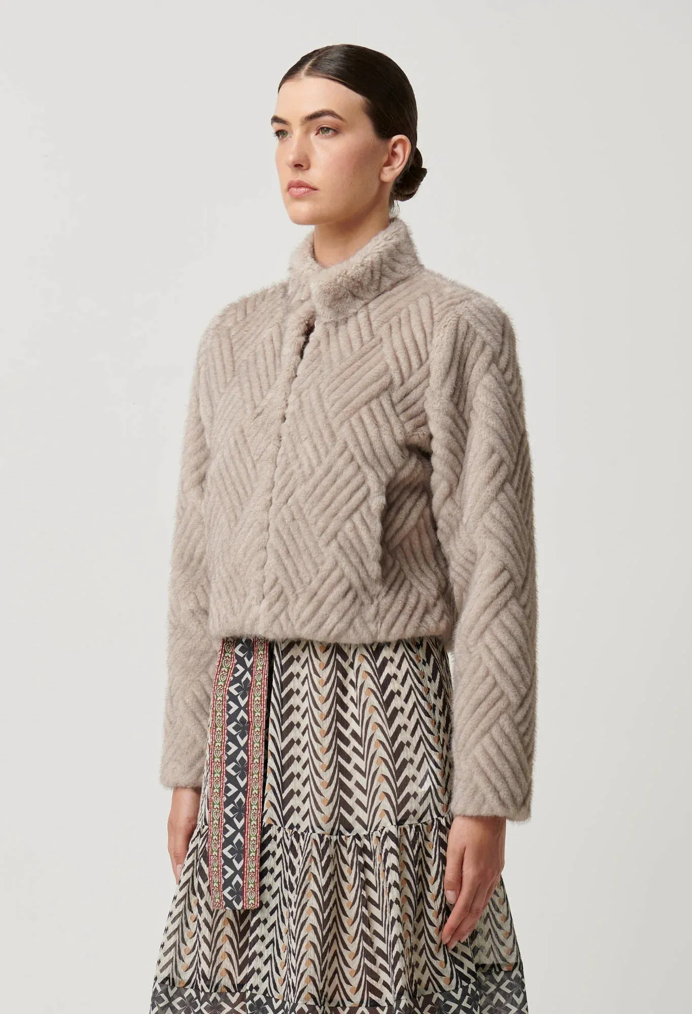 Clover Faux Fur Cropped Jacket