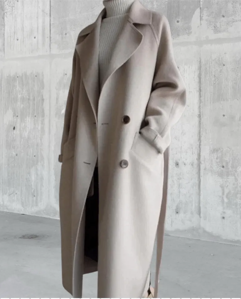 Coat Bella™ | Women's Oversized Coat | Belted Design, Narrow Collar, Warm & Stylish Outerwear