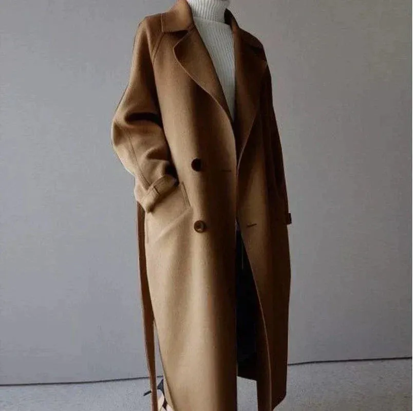 Coat Bella™ | Women's Oversized Coat | Belted Design, Narrow Collar, Warm & Stylish Outerwear