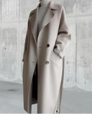 Coat Bella™ | Women's Oversized Coat | Belted Design, Narrow Collar, Warm & Stylish Outerwear