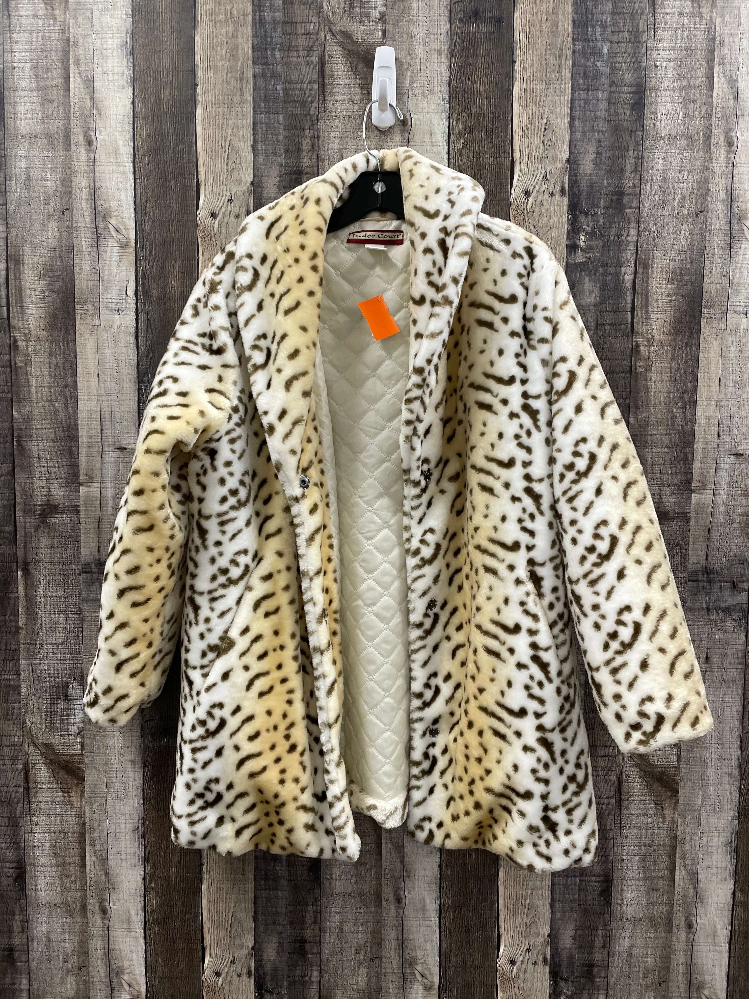 Coat Faux Fur & Sherpa By Cme In Animal Print, Size: L