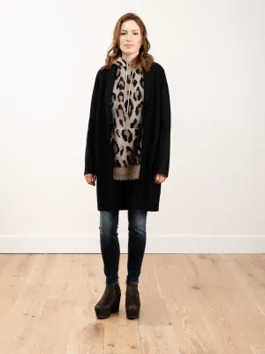 cocoon coat pressed wool - black