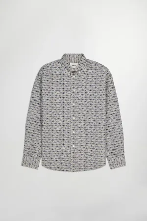 Colby 5709 Taupe-Navy Allover Print