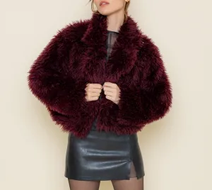 Collared Fur Cropped Coat