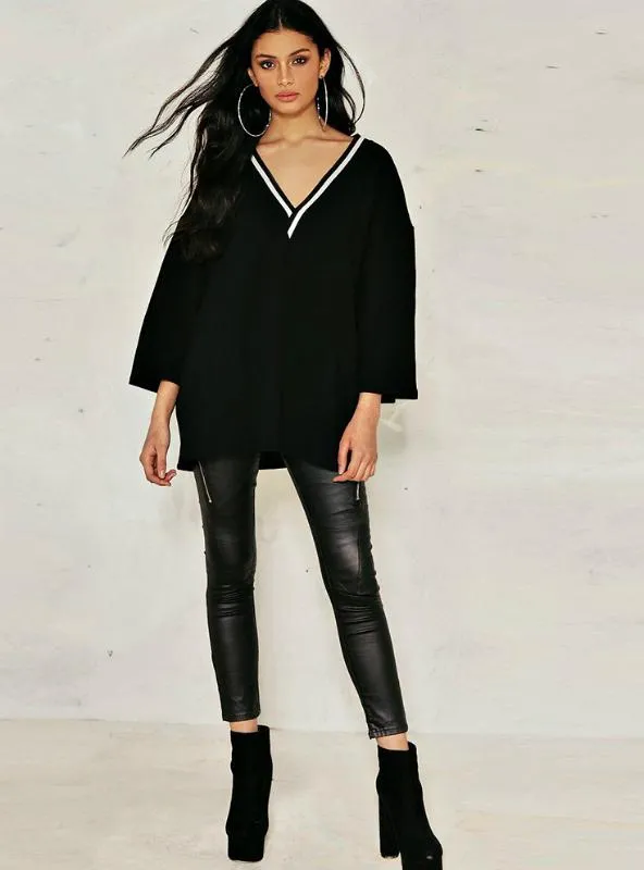 COLORS CASUAL T-SHIRTS WOMEN V-NECK