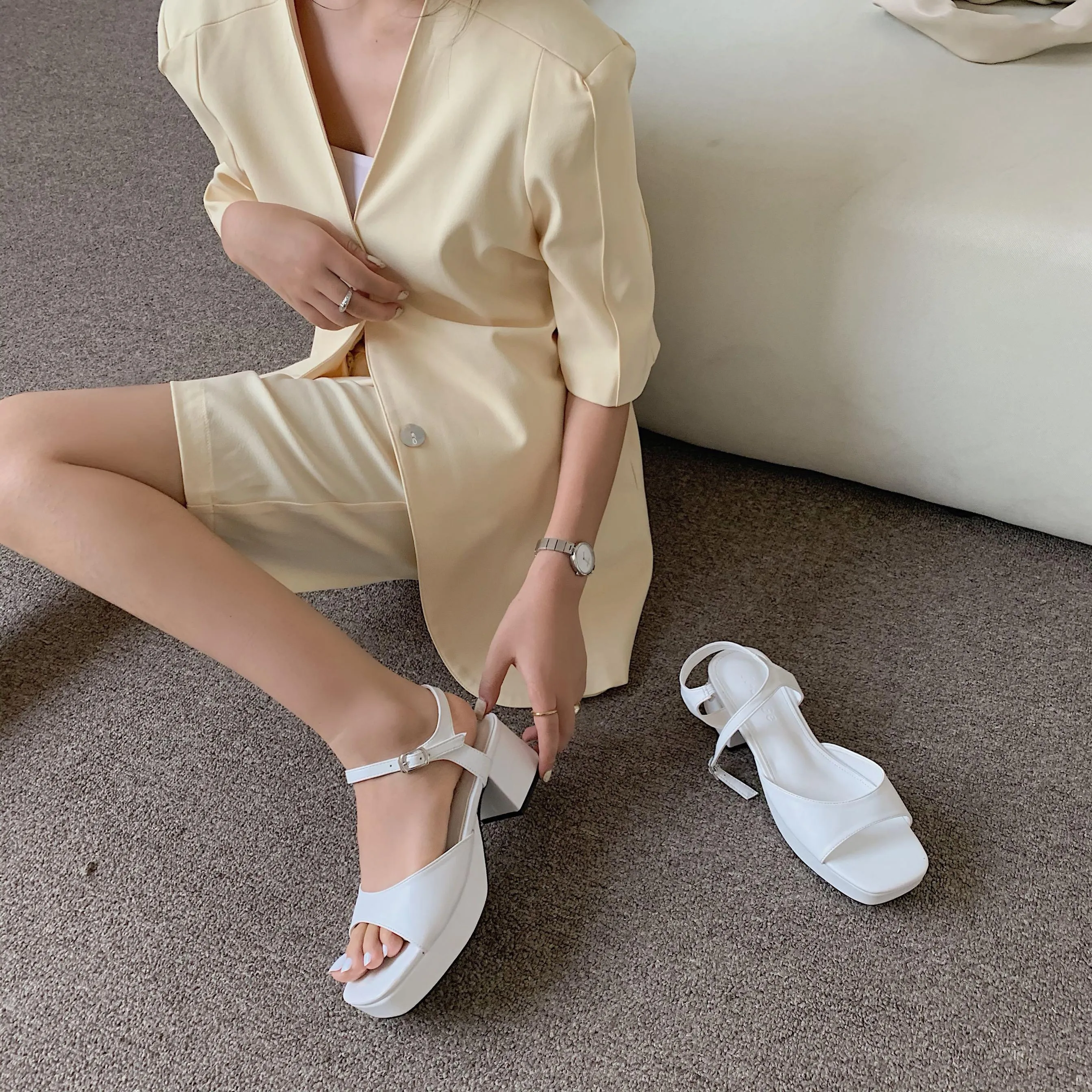 Comfortable Chunky High-heeled Student Sandals