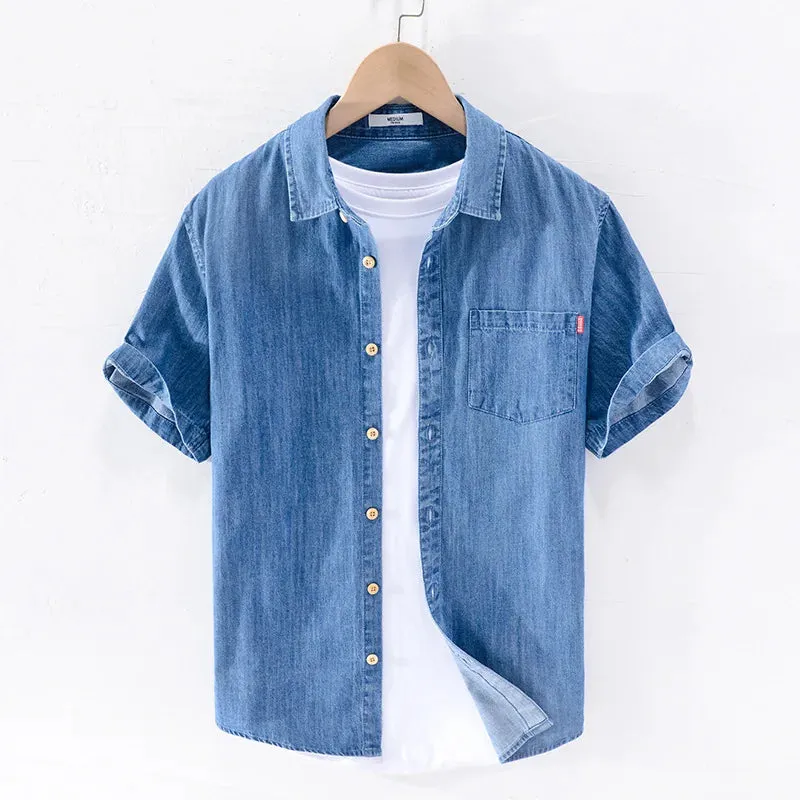 CoolWave Herren Sommer-Denimhemd