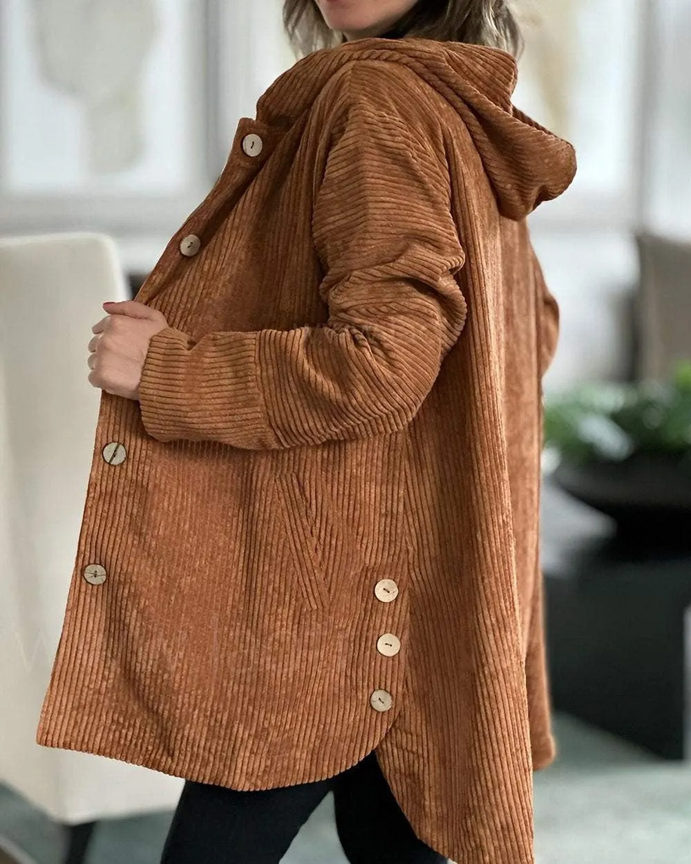 Corduroy Casual Hooded Jacket(Free Shipping)