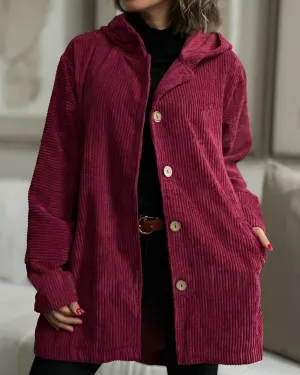 Corduroy Casual Hooded Jacket(Free Shipping)