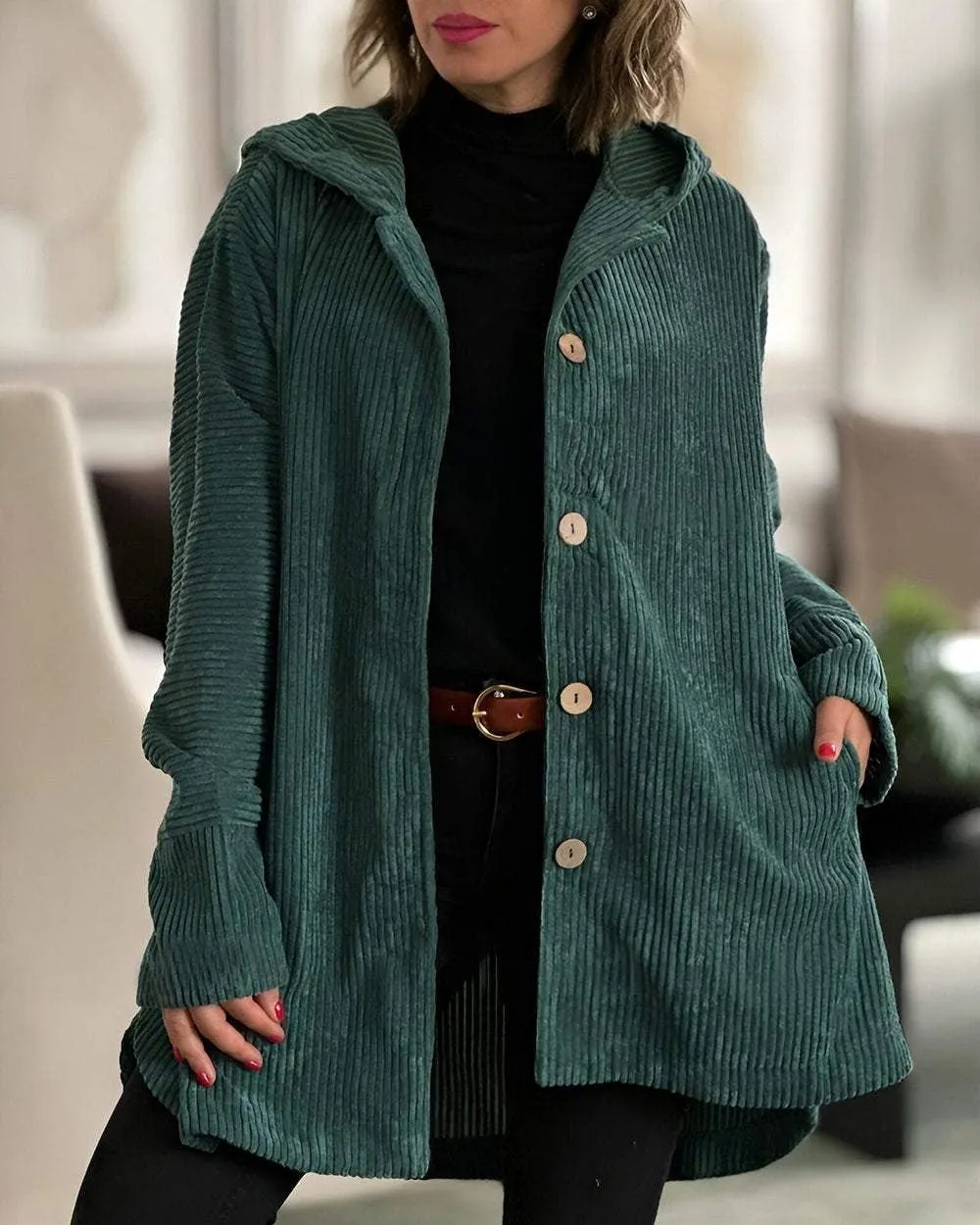 Corduroy Casual Hooded Jacket(Free Shipping)