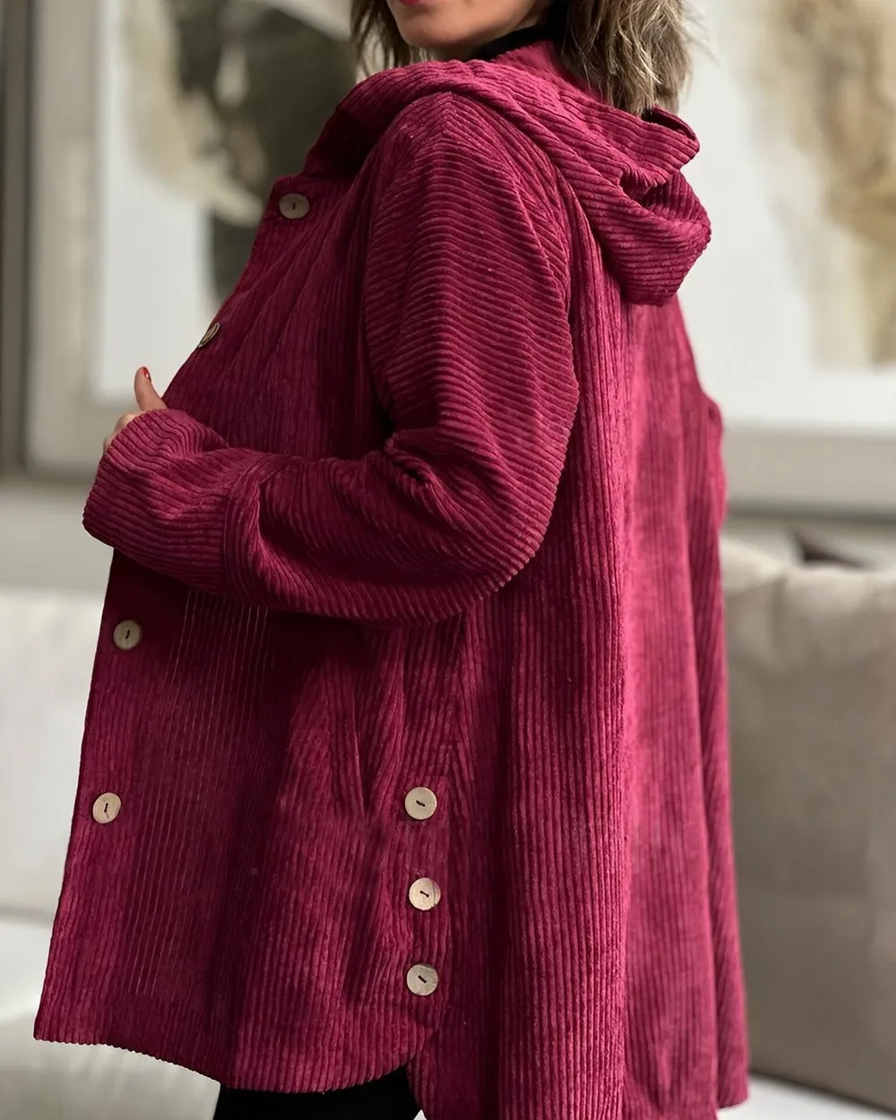 Corduroy Casual Hooded Jacket(Free Shipping)