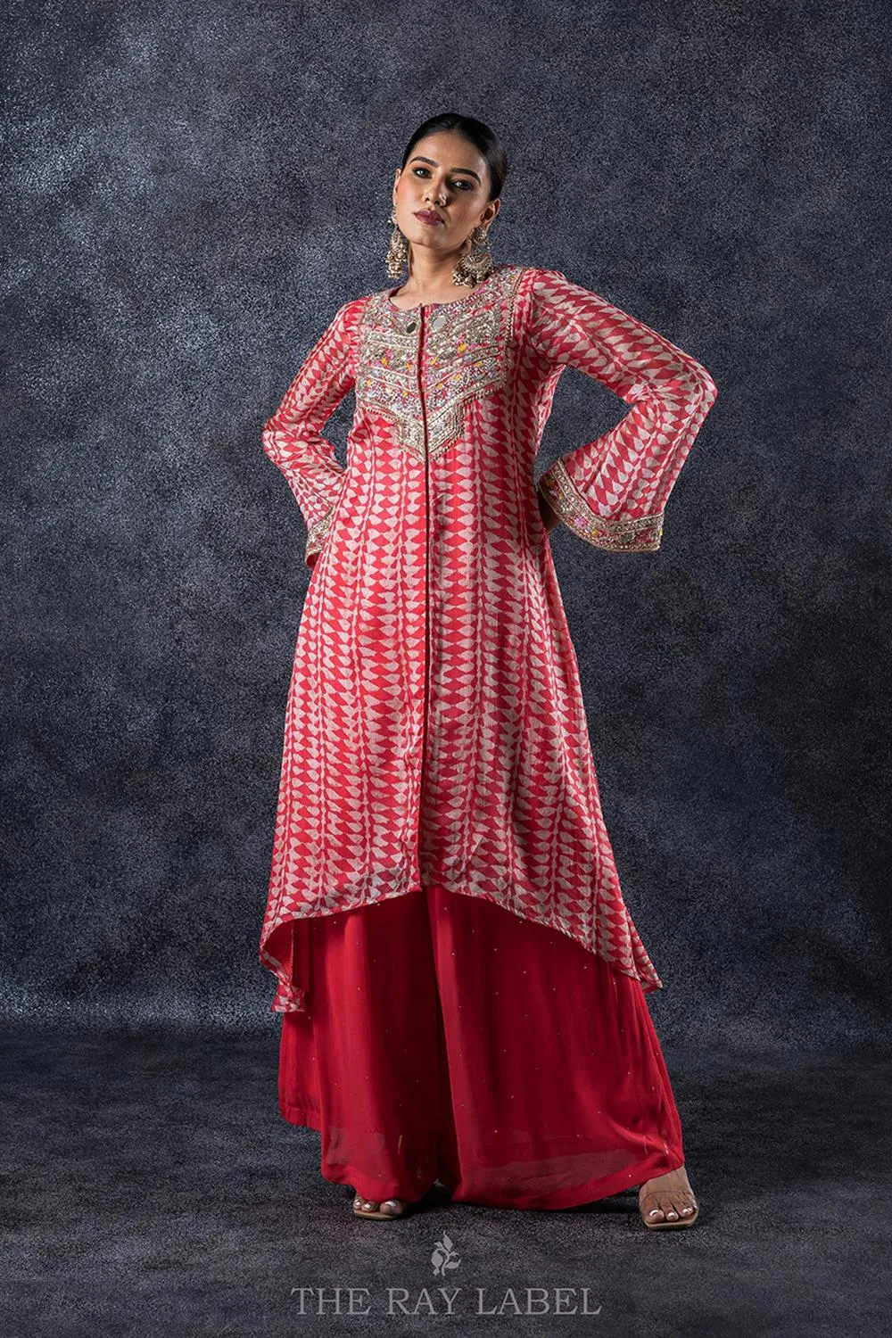 Crimson Red Jacket Kurta Set