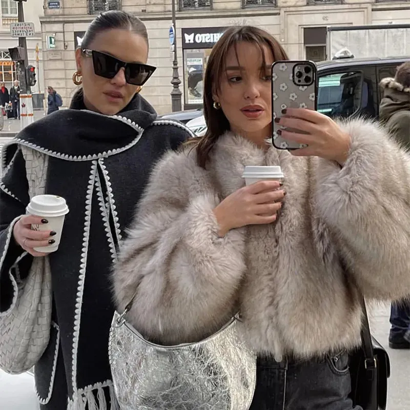 Cropped Faux Fur Coat