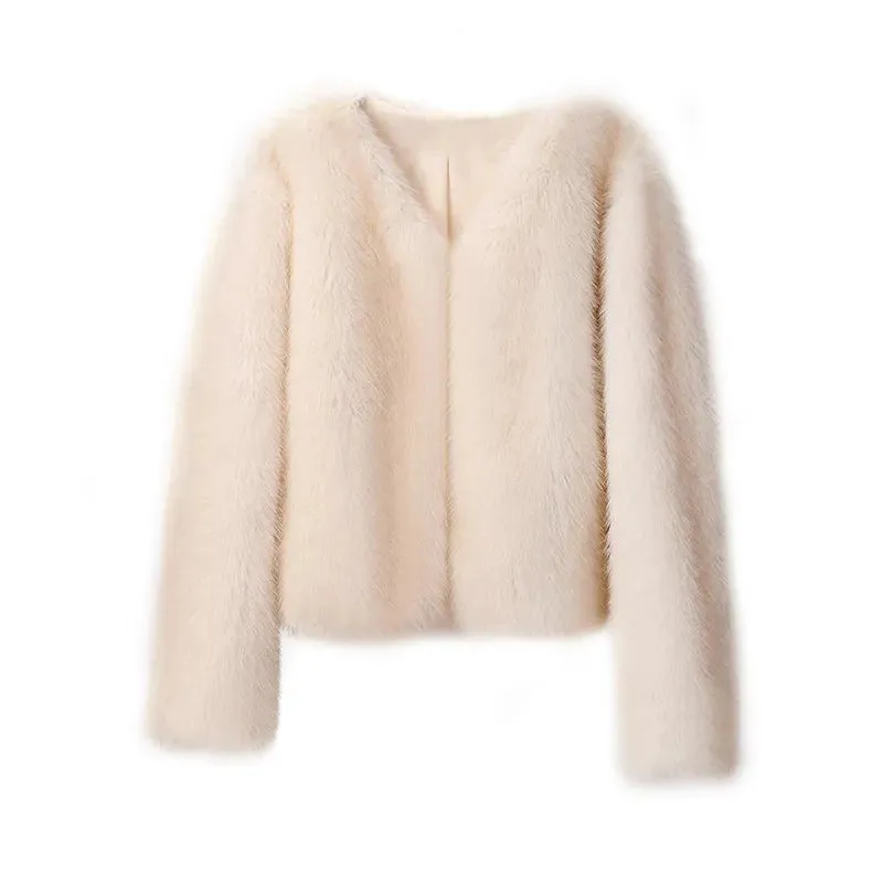 Cropped Faux Fur Coat