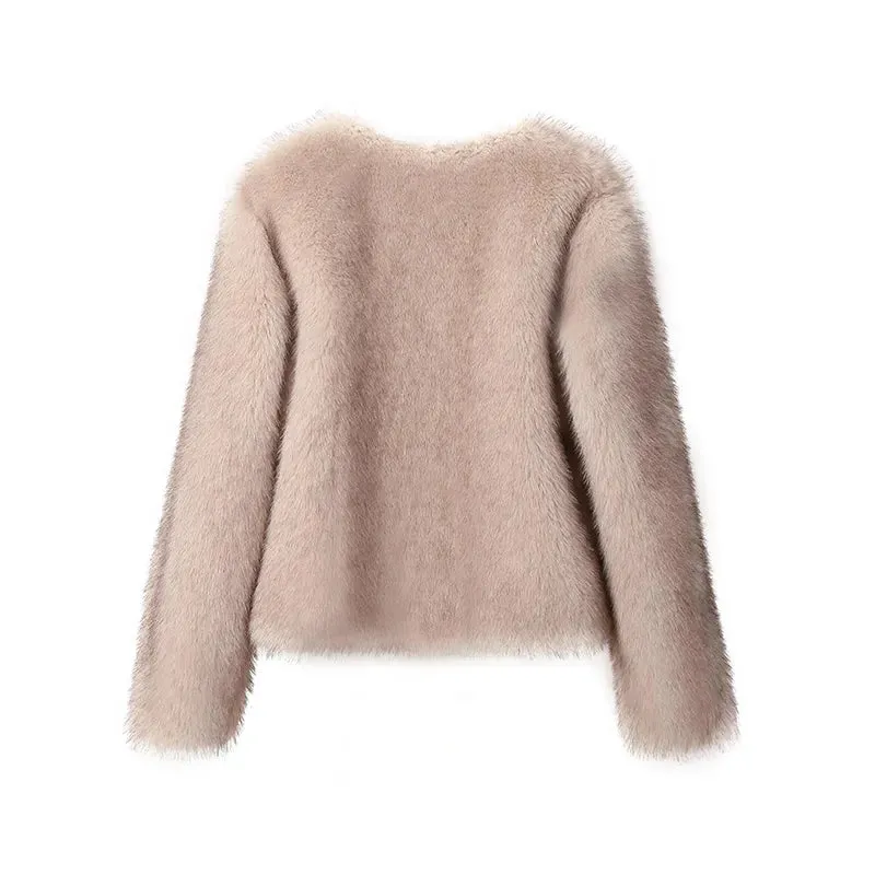 Cropped Faux Fur Coat