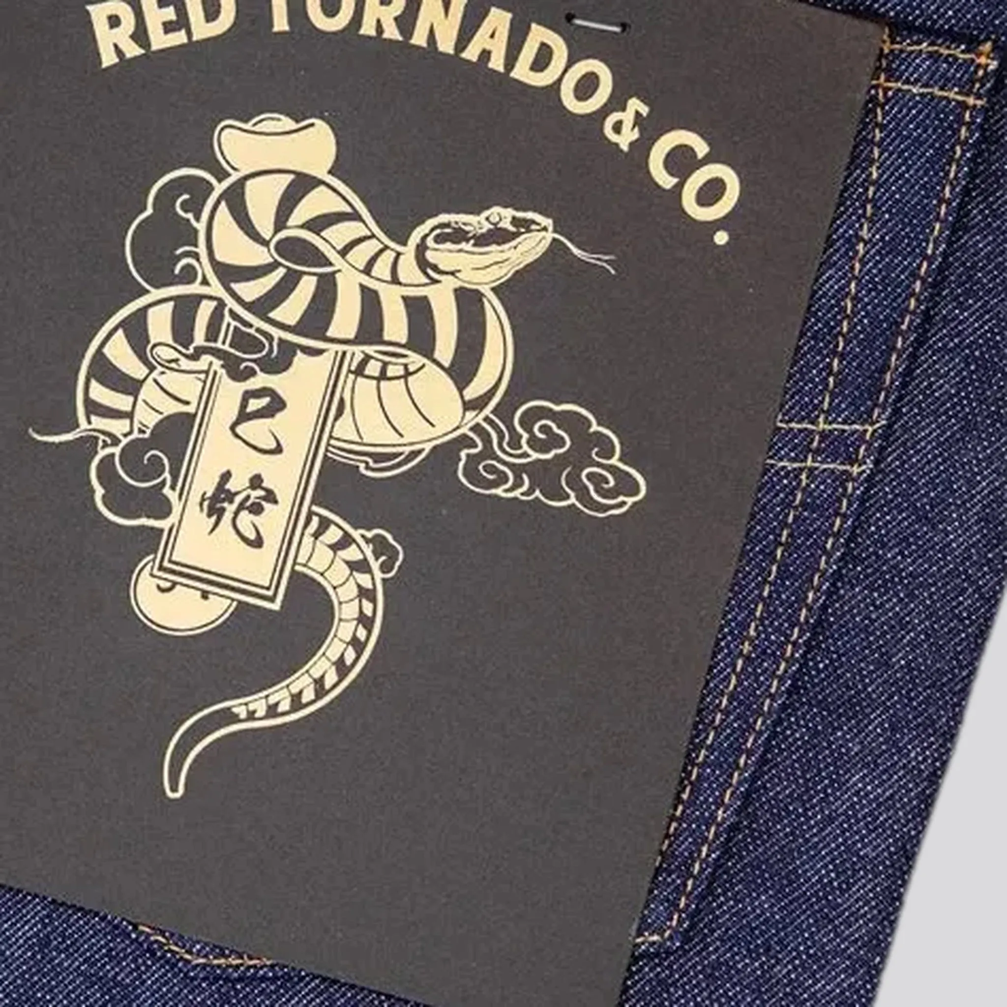 Cuffed self-edge men's jeans