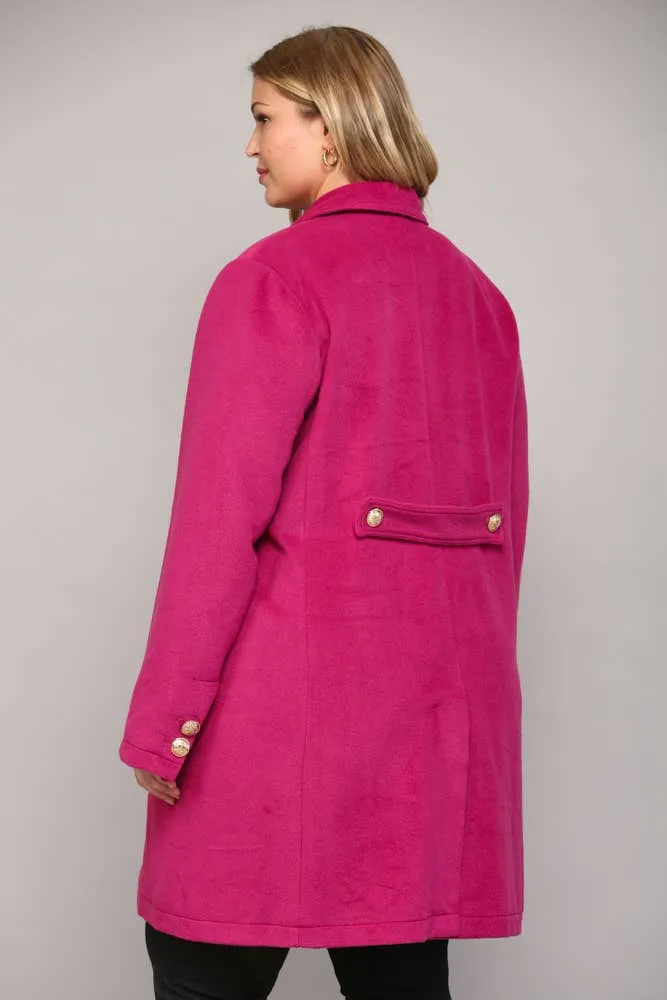Curvy Michelle Front Buttoned Long Coat