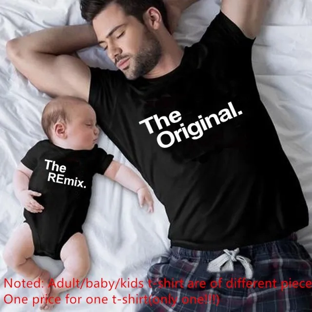 Cute Family Look Matching Clothes T shirt Father Daughter Son