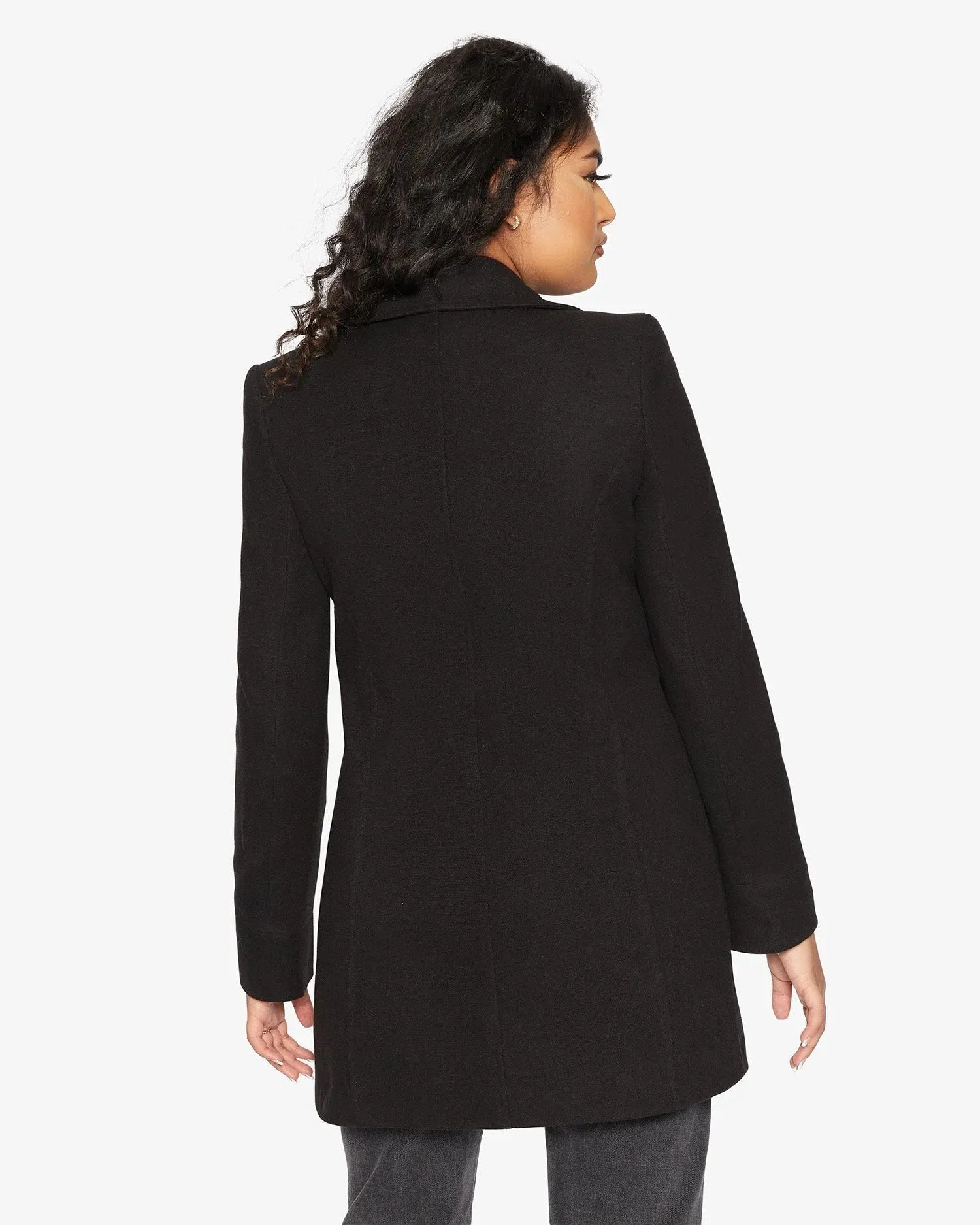 De La Creme Womens Wool Blend Hip Length Covert Coat